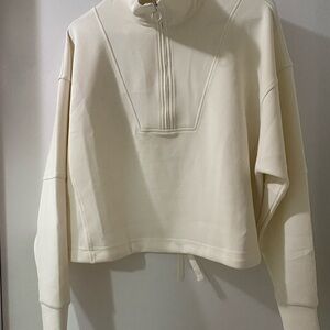 Sweaty Betty- sand wash funnel neck, half zip Pullover. Brand new, ultra soft.